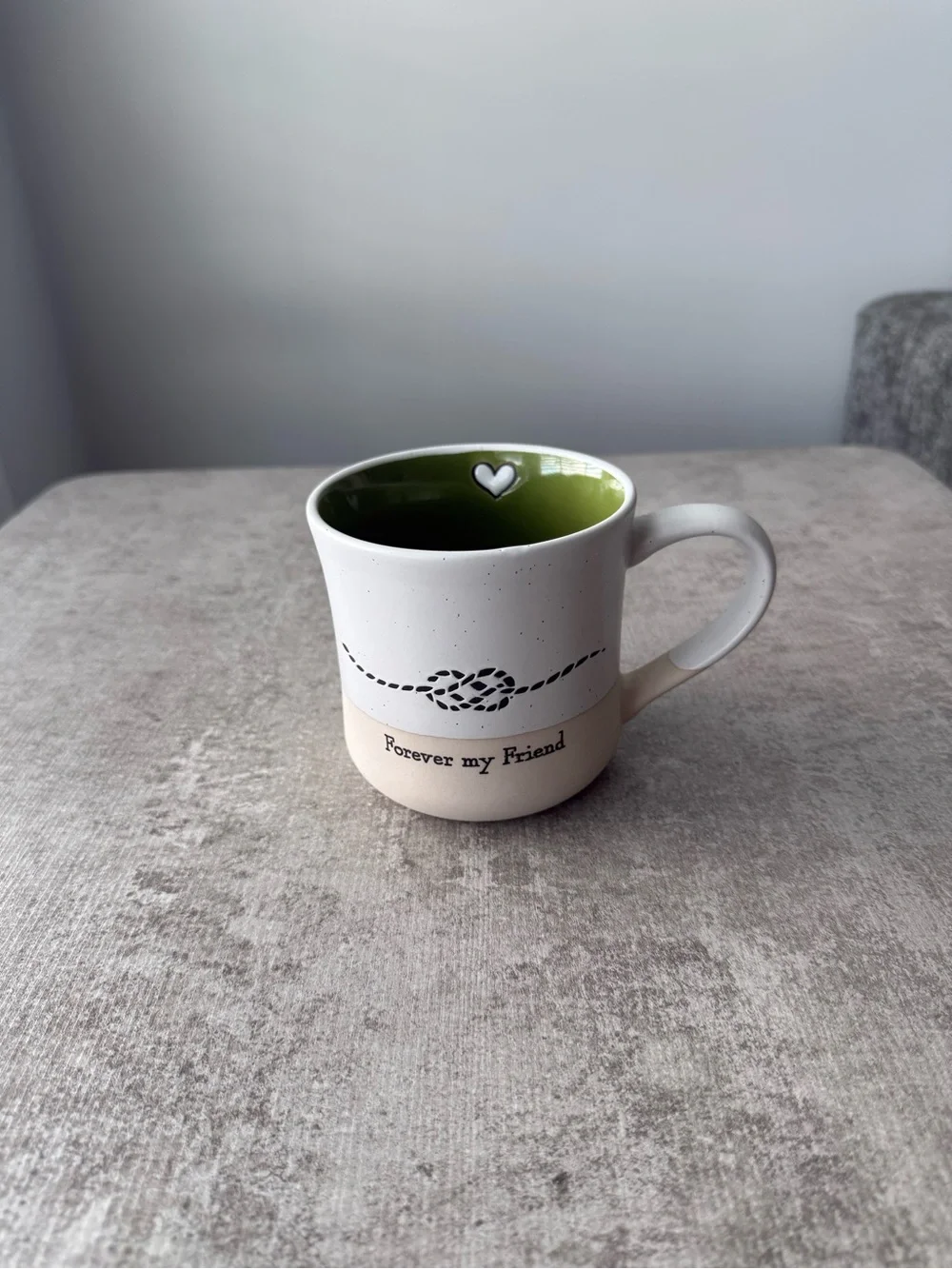 Target Ceramic Mug - Cream Exterior with Olive Green Interior